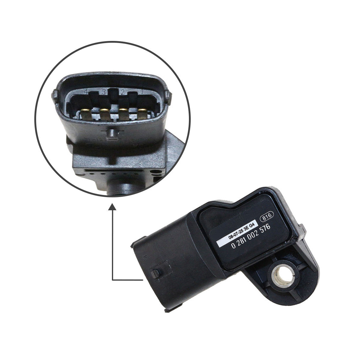 0281002576 3968437 Manifold Air Pressure Sensor for Bosch Cummins Volvo Excavator