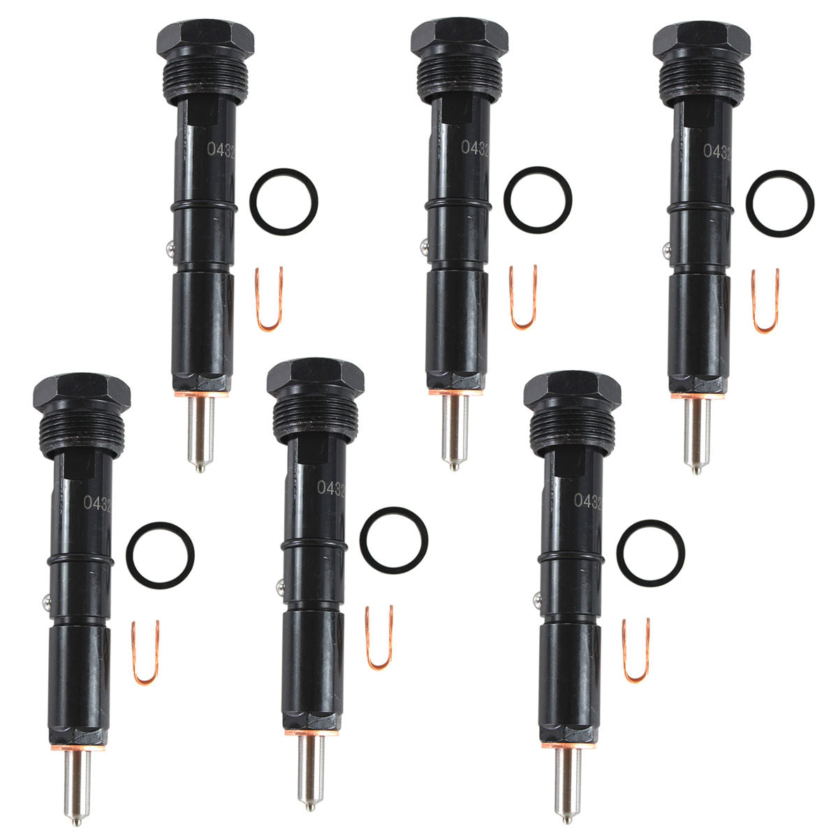 6PCS Fuel Injectors 0432133864 for Cummins 5.9L 6BT50HP Engine Dodge Ram 3500 2500 5.9L 1994-98