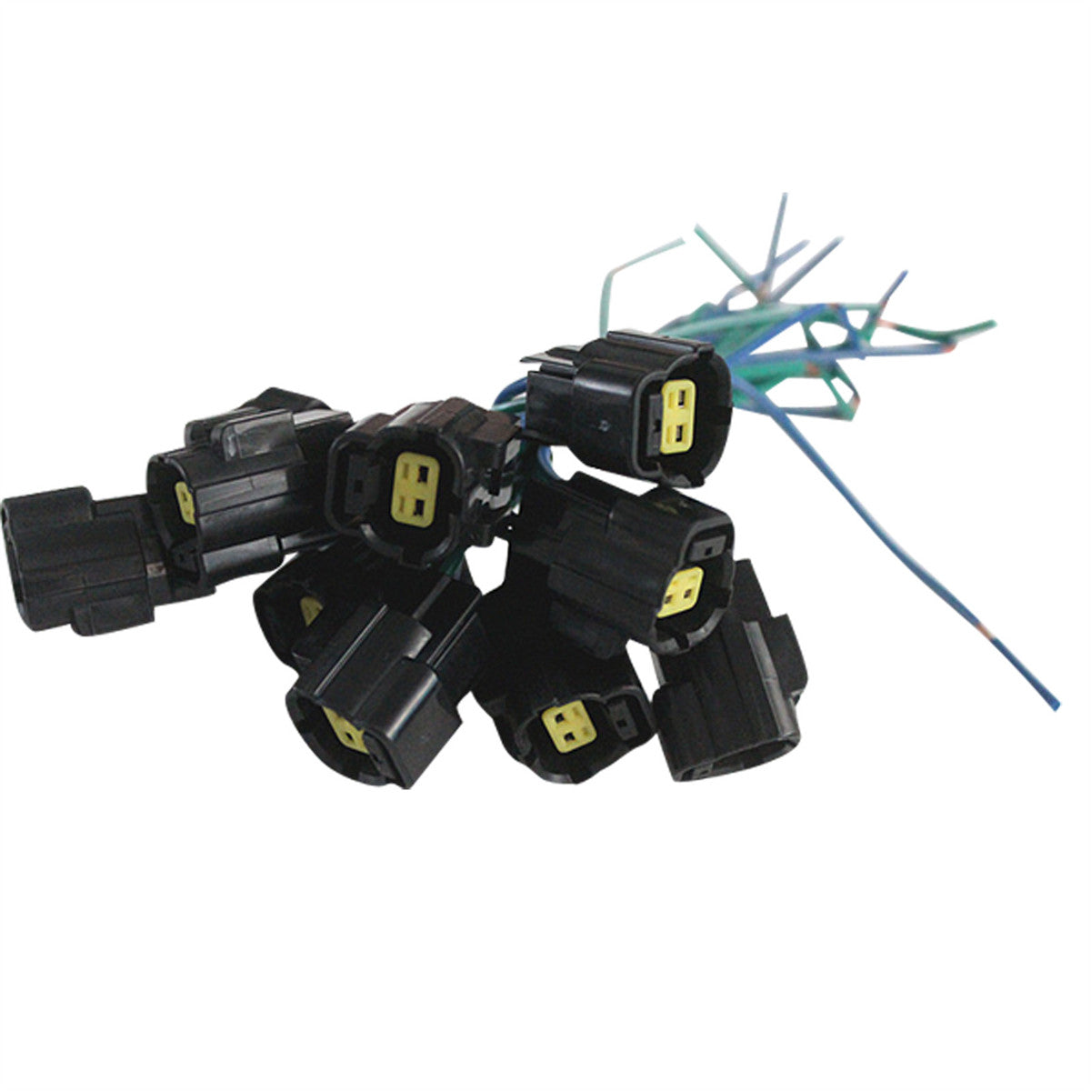 10PCS Solenoid Valve Plugs with 2 Lines for Kobelco Excavator SK230-6E