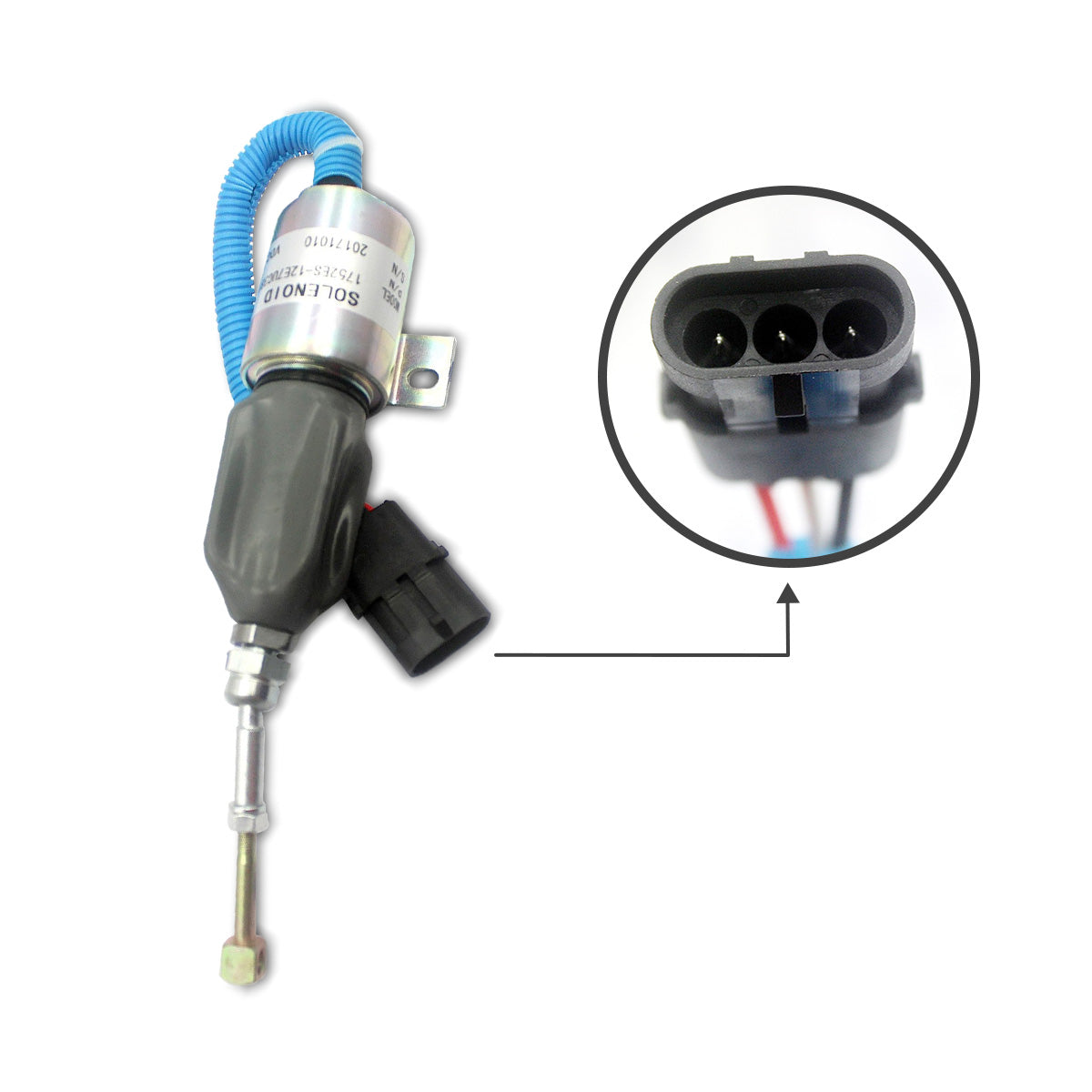 1752ES-12E7UC3B1S1 12V Shutoff Stop Solenoid for Cummins Engine