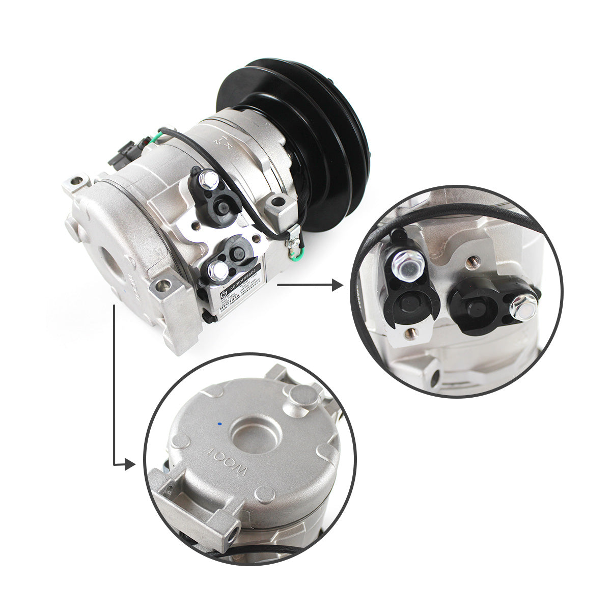 SINOCMP? 10S15C A/C AC Compressor 20Y-979-6121 447220-4053 for Komatsu PC200-7 PC200-8 PC220-8 PC270-8 PC300-8 Excavator