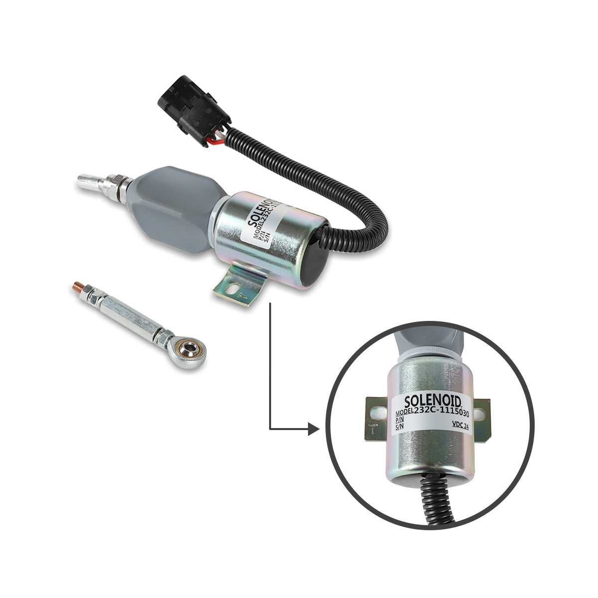 232C-1115030 Fuel Flameout Solenoid Valve for Cummins Yuchai 6112 Engine