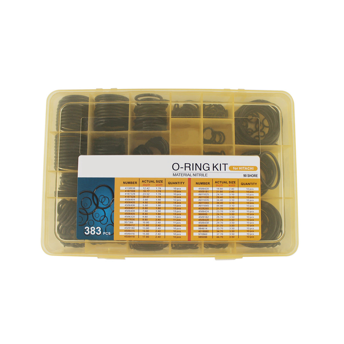 383PCS O-Ring Box Seal Kit for Hitachi EX100 EX200 EX300 Excavator