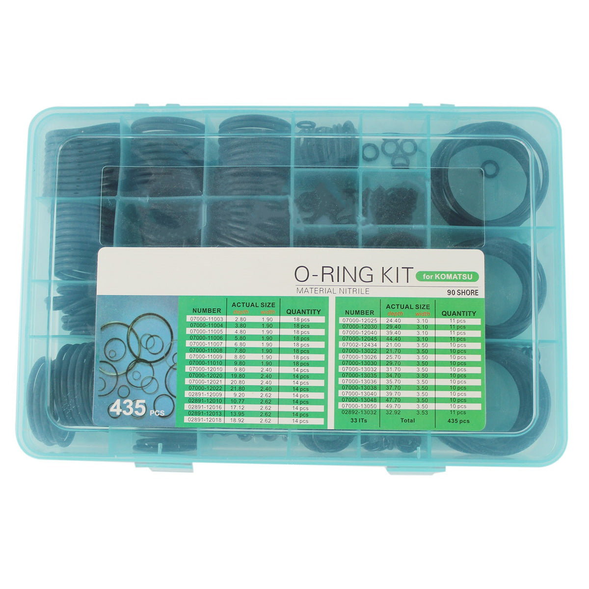 435PCS O-Ring Box Gaskets Seal Kit for Komatsu PC200 PC300 Excavator