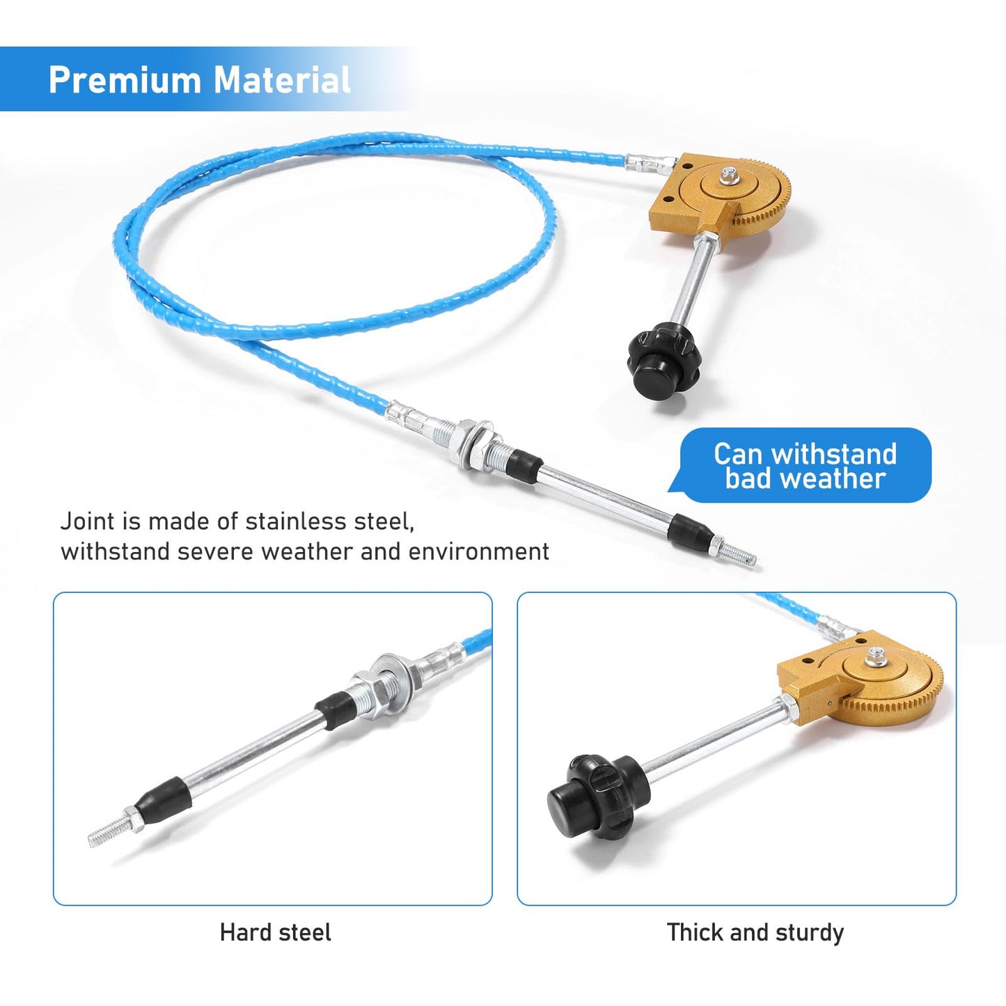 Manual Throttle Cable 2m Throttle Accelerator Cable for Excavator Mixer
