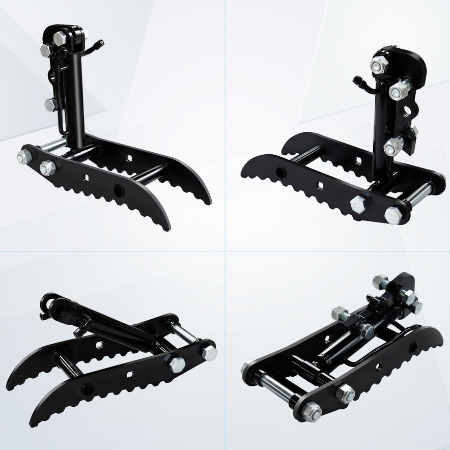 Hydraulic Thumb Clip for Mini Excavators, with 2*M14 Hoses and Screws, Small Digger Attachments fit Most of up to 2 tons