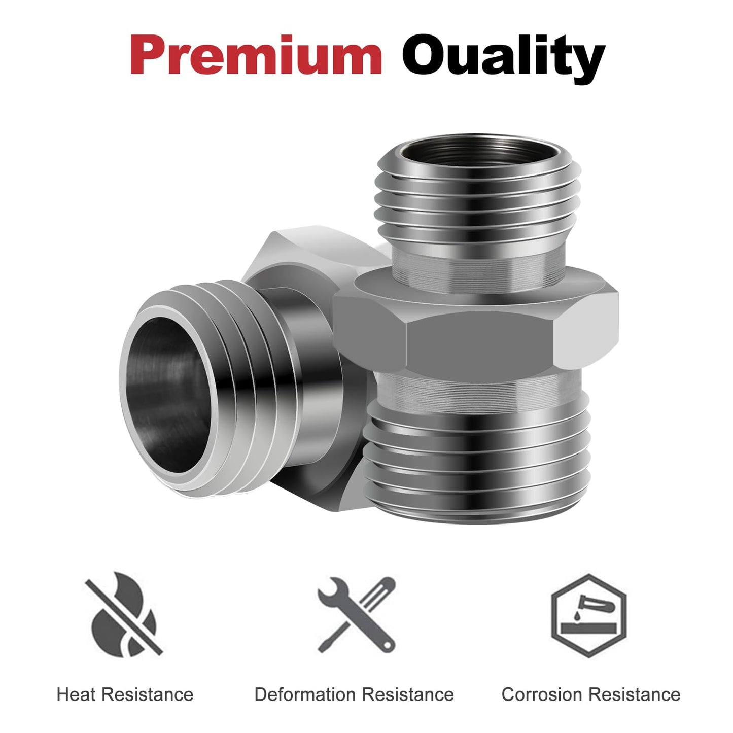 2Pcs M14 to M16 Carbon Stee Fittings Adapters for Mini Excavator Hydraulic Hose Pipe Thread Connector Compatible with AGT、FF Industries、VICSEC、Miva、Machpro、TPM