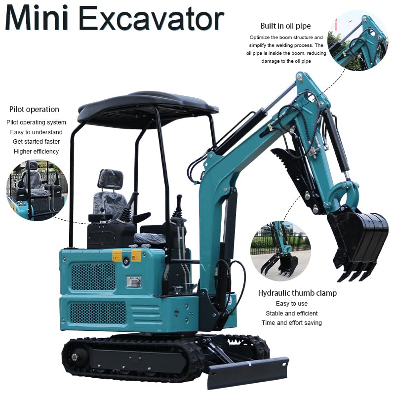 1.8 ton mini excavator. Equipped with a KubotaEngine for robust power. Shipped from the United States