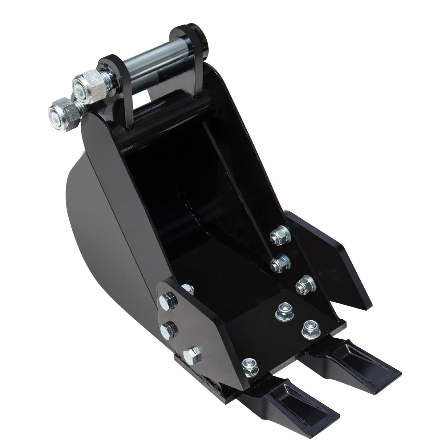 Narrow Digging Bucket 7.87in Mini Excavator Attachments, Hole Diameter 0.98in, Center Wheelbase 3.54in, Bucket Metal Trenching Digger with Metal Teeth