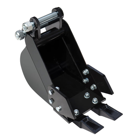 Narrow Digging Bucket 7.87in Mini Excavator Attachments, Hole Diameter 0.98in, Center Wheelbase 3.54in, Bucket Metal Trenching Digger with Metal Teeth