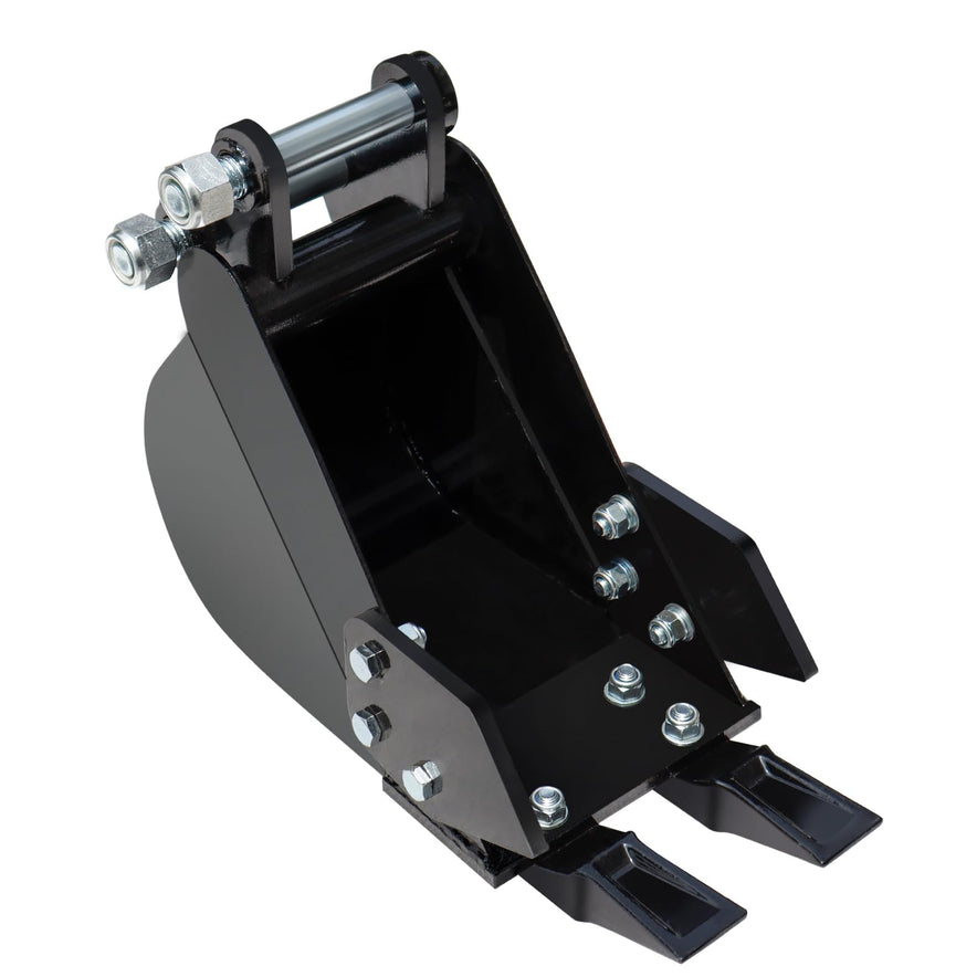 Narrow Digging Bucket 7.87in Mini Excavator Attachments, Hole Diameter 0.98in, Center Wheelbase 3.54in, Bucket Metal Trenching Digger with Metal Teeth