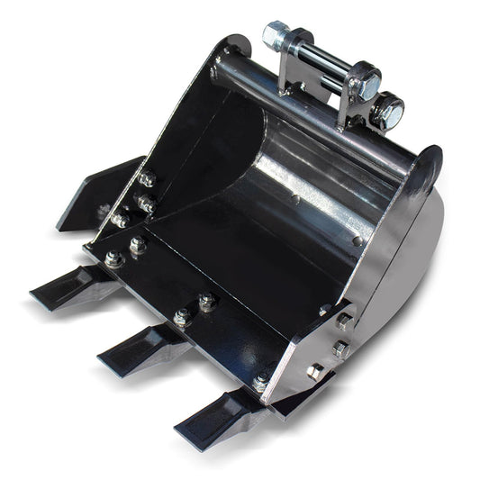 15.7"/400 mm Mini Excavator Bucket Attachment, Backhoe Digging Trenches Fit for 0.8-1.8 Tons Small Digger, Mini Excavator Bucket with Metal Teeth