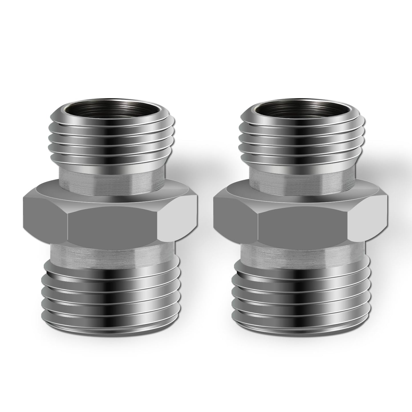 2Pcs M14 to M16 Carbon Stee Fittings Adapters for Mini Excavator Hydraulic Hose Pipe Thread Connector Compatible with AGT、FF Industries、VICSEC、Miva、Machpro、TPM