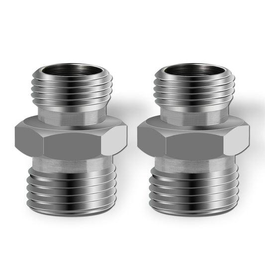 2Pcs M14 to M16 Carbon Stee Fittings Adapters for Mini Excavator Hydraulic Hose Pipe Thread Connector Compatible with AGT、FF Industries、VICSEC、Miva、Machpro、TPM