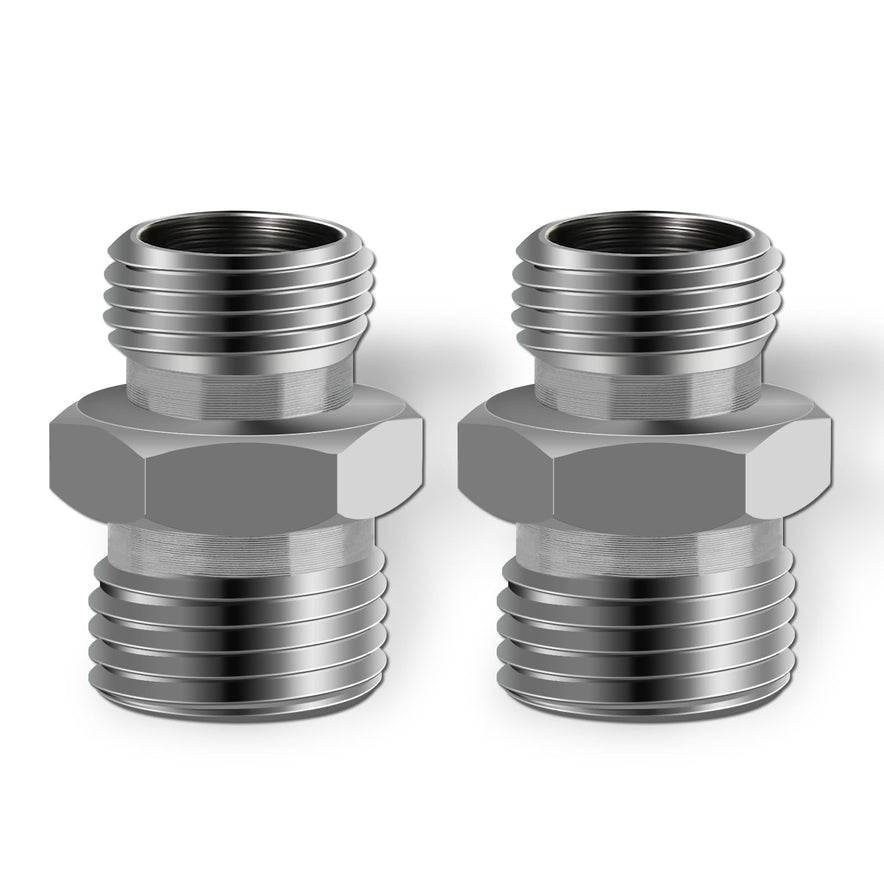 2Pcs M14 to M16 Carbon Stee Fittings Adapters for Mini Excavator Hydraulic Hose Pipe Thread Connector Compatible with AGT、FF Industries、VICSEC、Miva、Machpro、TPM