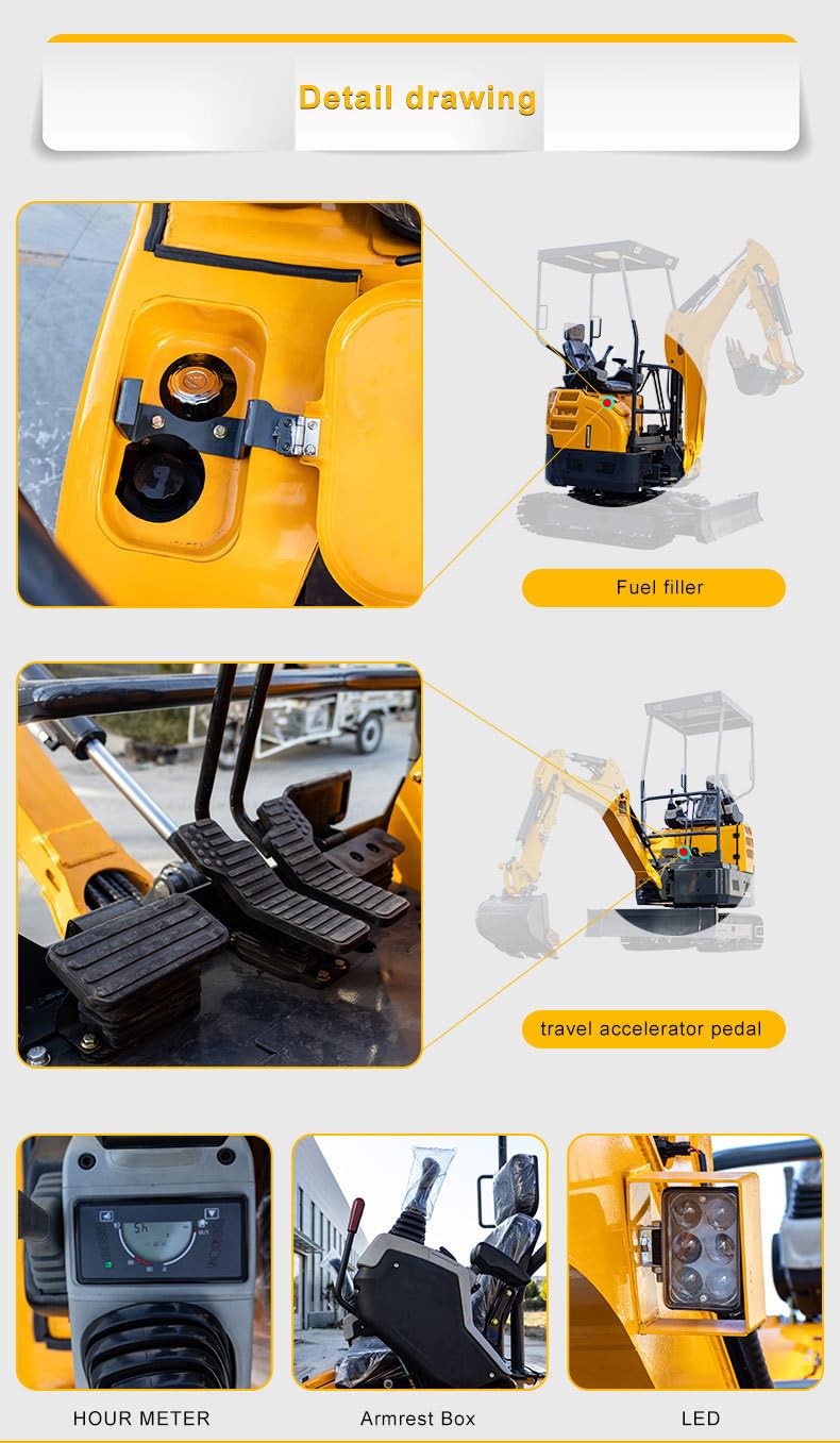 1.8Ton Hydraulic Crawler Mini Excavator with Hydraulic Pump and Thumb Garden Yard for Home Garden Use