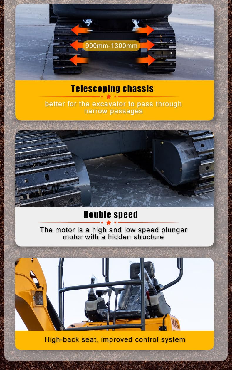 1.8Ton Hydraulic Crawler Mini Excavator with Hydraulic Pump and Thumb Garden Yard for Home Garden Use