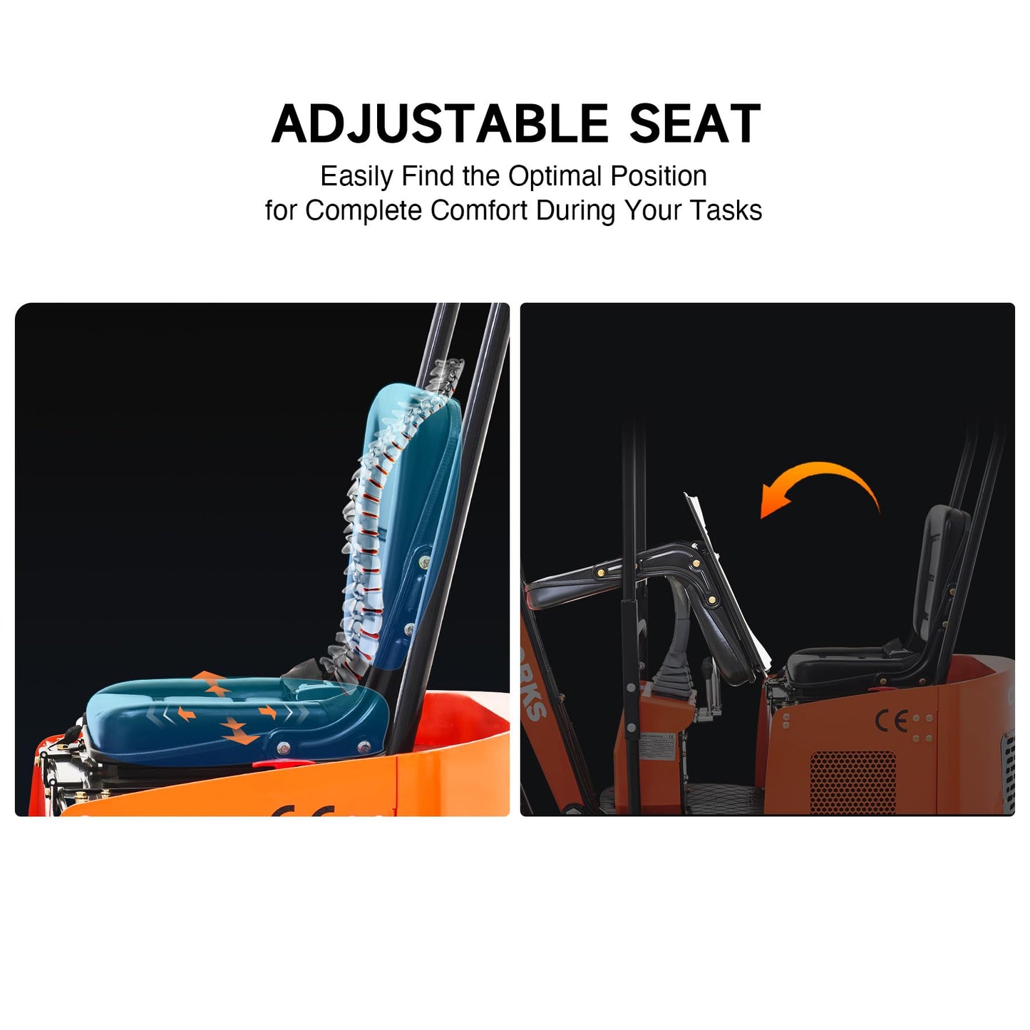 Mini Excavator with 13.8HP Kubota Diesel Engine, 1.1 Ton Mini Crawler Excavator Machine with 2698lbf Digging Force, Mini Digger for Construction Farm Garden with Adjustable Seat
