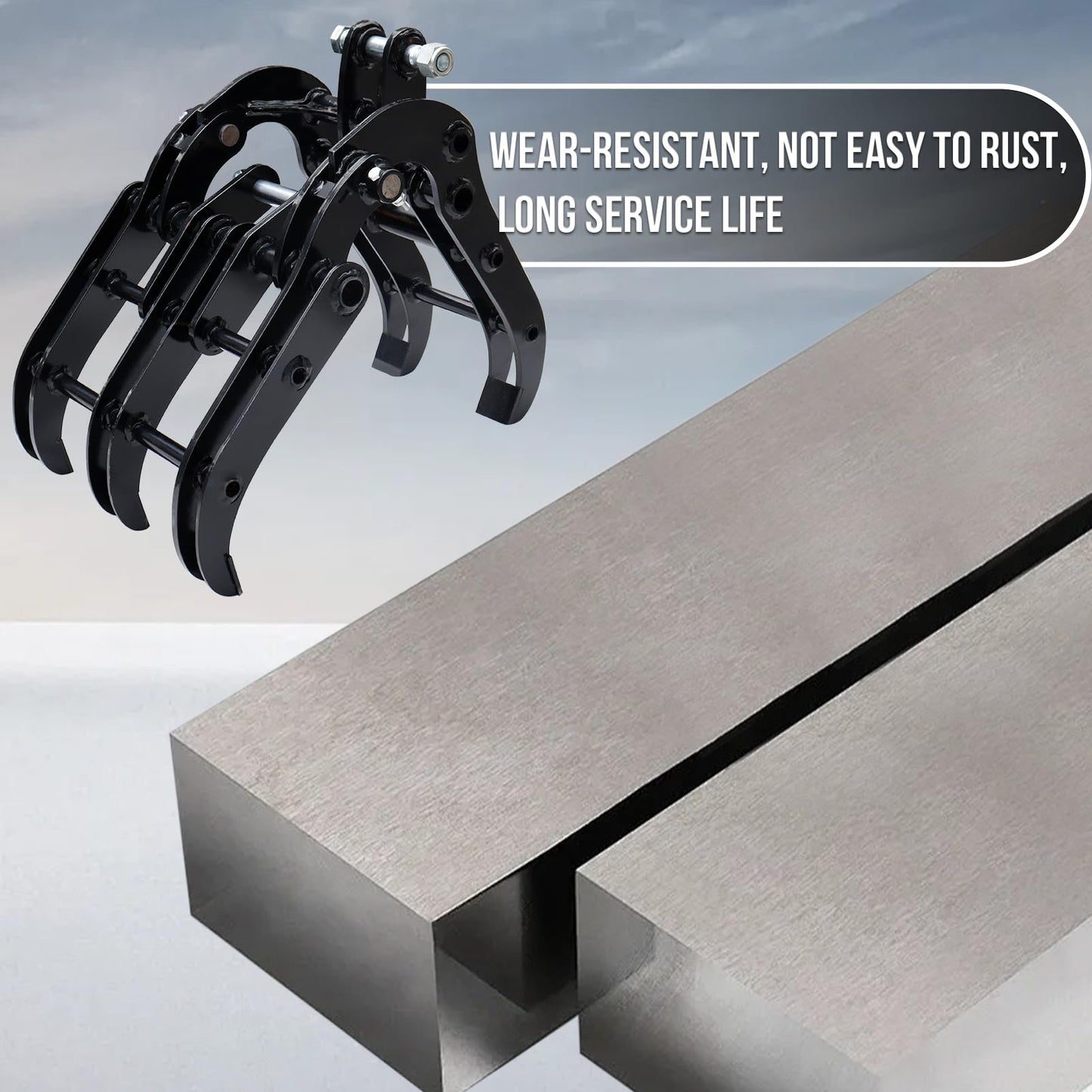 Mini Excavator Grabber Attachments, Small Excavator Wood Grabber Grapple, Metal Gripper Digger Accessories, Span: 90MM/3.54in, Hole Diameter: 25MM/0.98in, Center Wheelbase: 90MM/3.54in