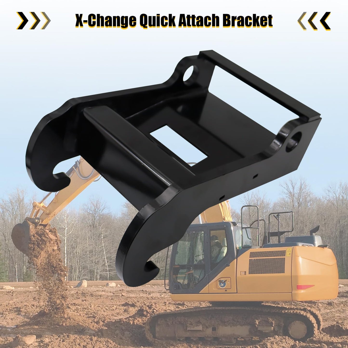 X-Change Coupler Bracket, Mini Excavator Quick Change Hitch Attachments, Small Excavator Coupler Bracket, Black-Coating Steel Attachment Compatible with Bobcat E Series Models Mini Excavator