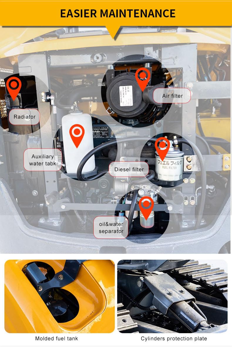1.8Ton Hydraulic Crawler Mini Excavator with Hydraulic Pump and Thumb Garden Yard for Home Garden Use