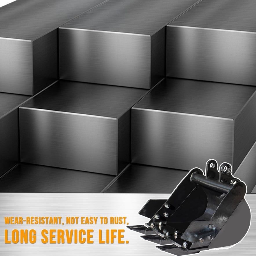 15.7"/400 mm Mini Excavator Bucket Attachment, Backhoe Digging Trenches Fit for 0.8-1.8 Tons Small Digger, Mini Excavator Bucket with Metal Teeth