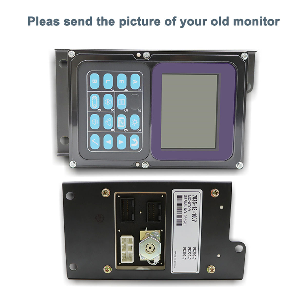 7835-12-1007 Monitor Display Panel for Komatsu PC200-7 PC220-7 PC240-7