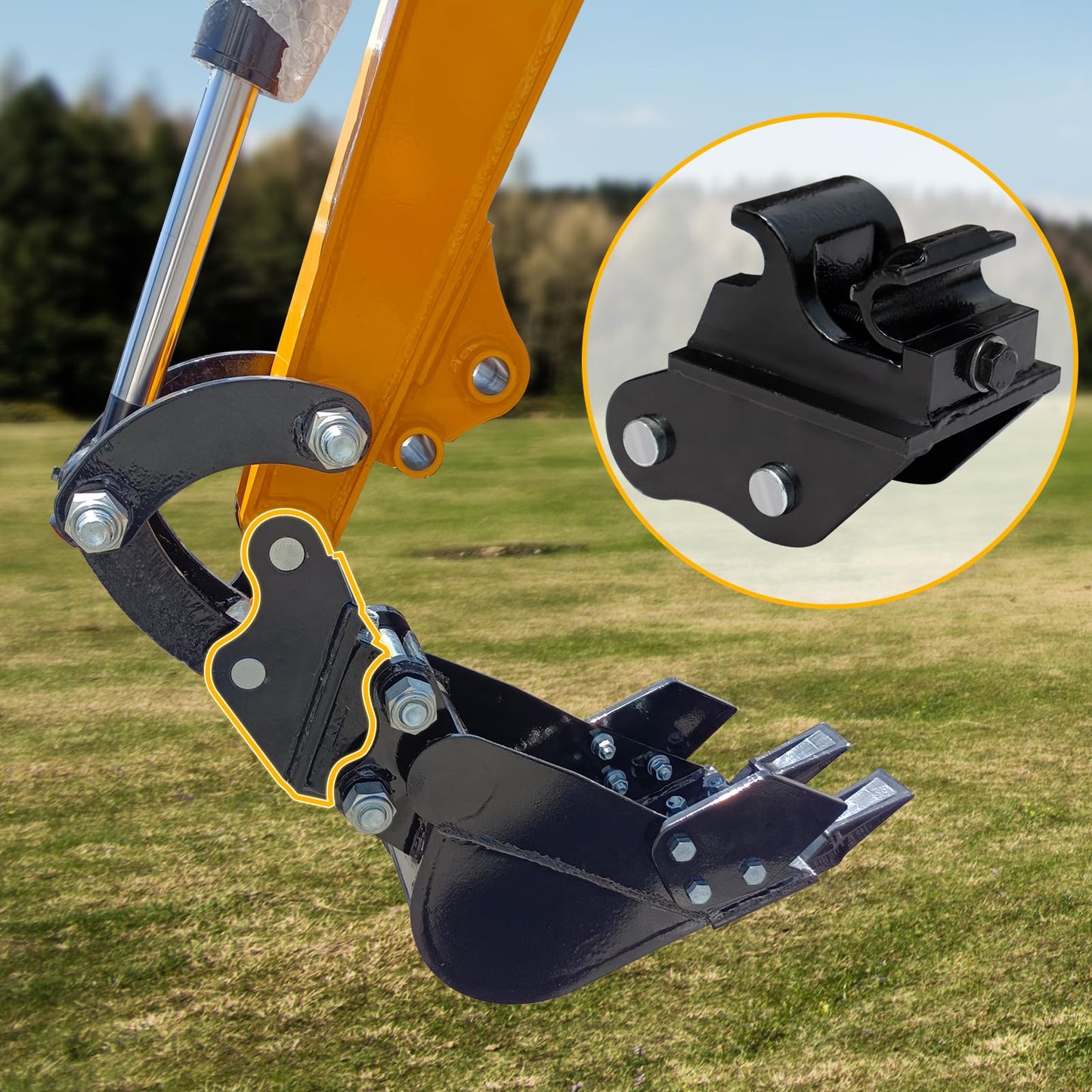Mini Excavator Attachments Mechanical Quick Change Hitch for Small Digger Quick Coupler Fit Most of up to 3 tons Excavators
