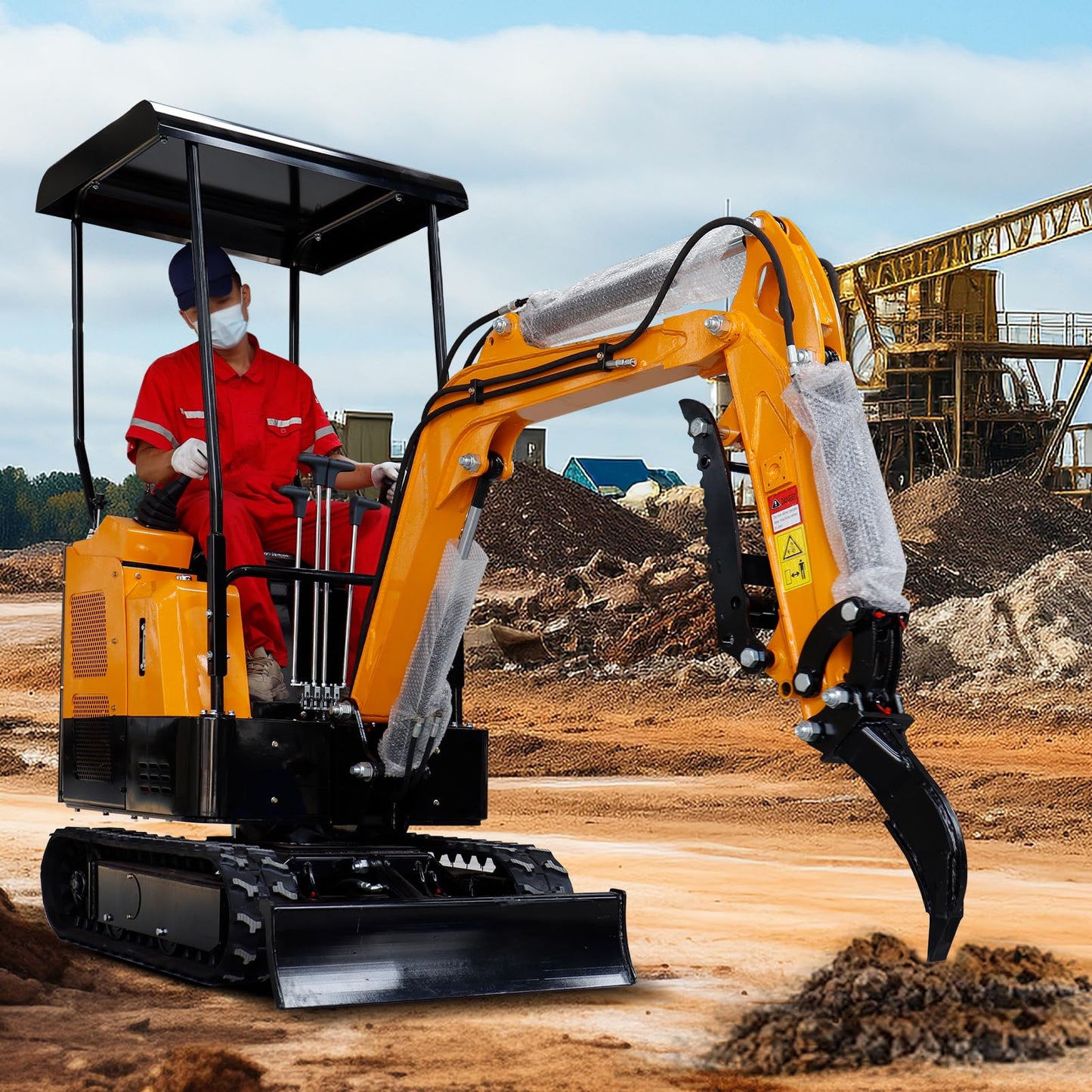 Mini Excavator Accessories Ripper, Single Hook Backhoe, Span: 3.54in,Hole Diameter: 0.98in,Center Wheelbase: 3.46in, Suitable for Mini Excavators for 1 to 1.5 Tons