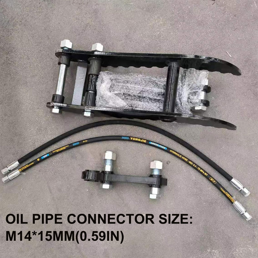 Hydraulic Thumb Clip for Mini Excavators, with 2*M14 Hoses and Screws, Small Digger Attachments fit Most of up to 2 tons