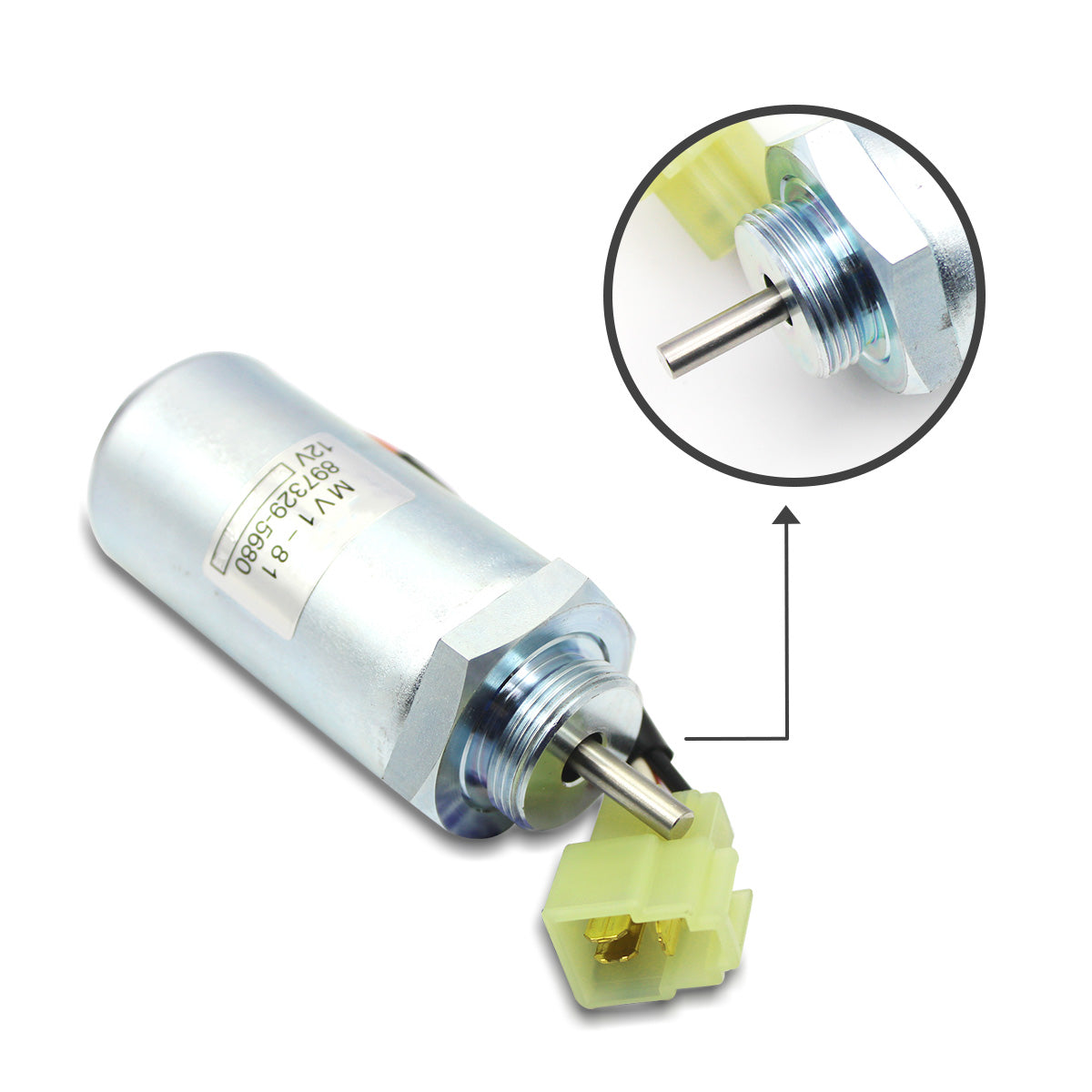 897329-5680 MV1-18 12V Fuel Shutoff Solenoid for Hitachi EX50U Isuzu 4LE1