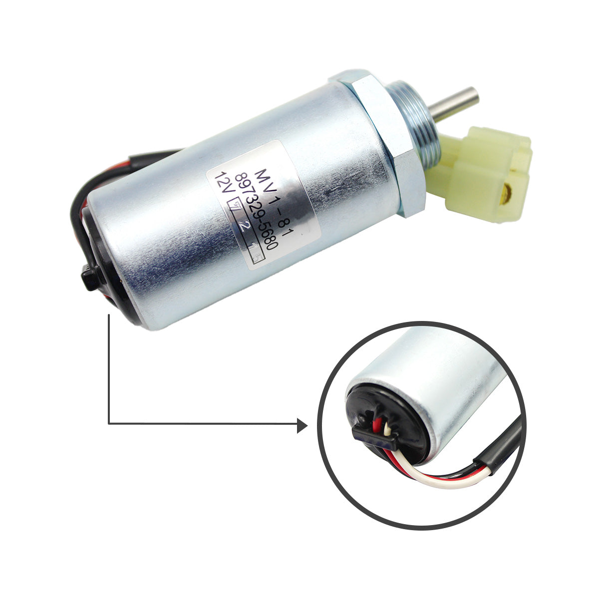 897329-5680 MV1-18 12V Fuel Shutoff Solenoid for Hitachi EX50U Isuzu 4LE1