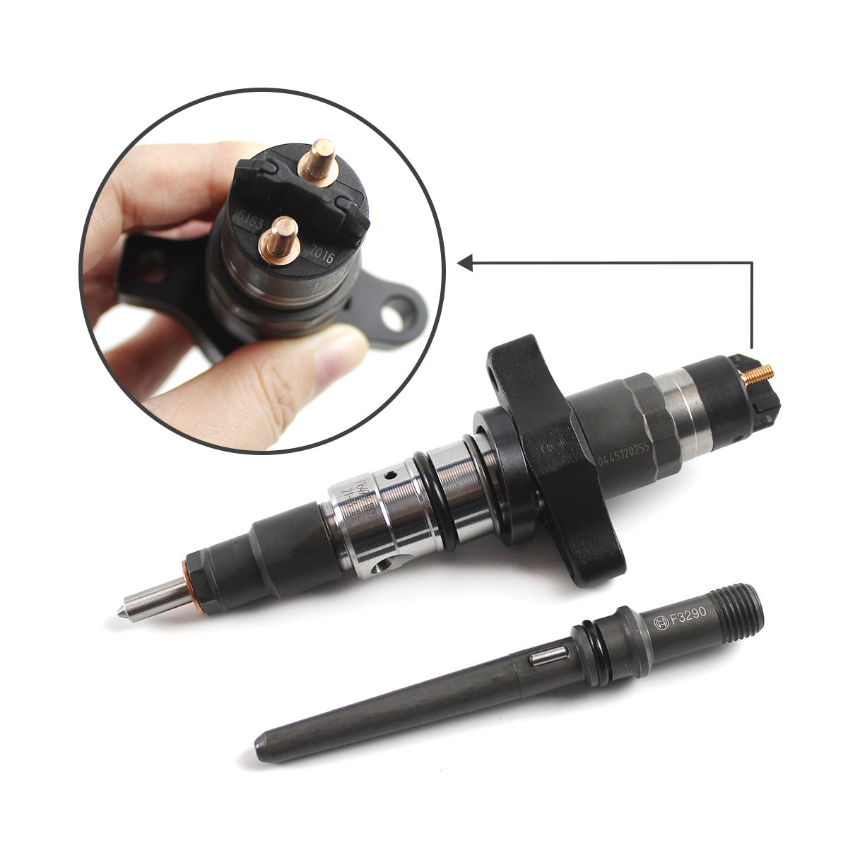 1PC/6PCS Diesel Fuel Injector with Connect Tube 0986435503 0445120255 for 2003-2004 Dodge Pick-up Ram Cummins 5.9L Engine