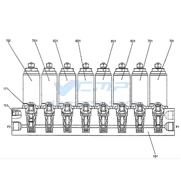YN35V00039F1 Solenoid Valve Assembly for Kobelco SK-6E SK120