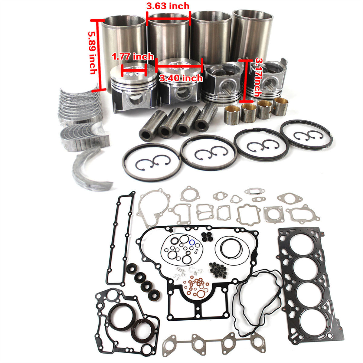 V2607 V2607-T Engine Rebuild Kit for Bobcat S550 S570 S590 Excavator
