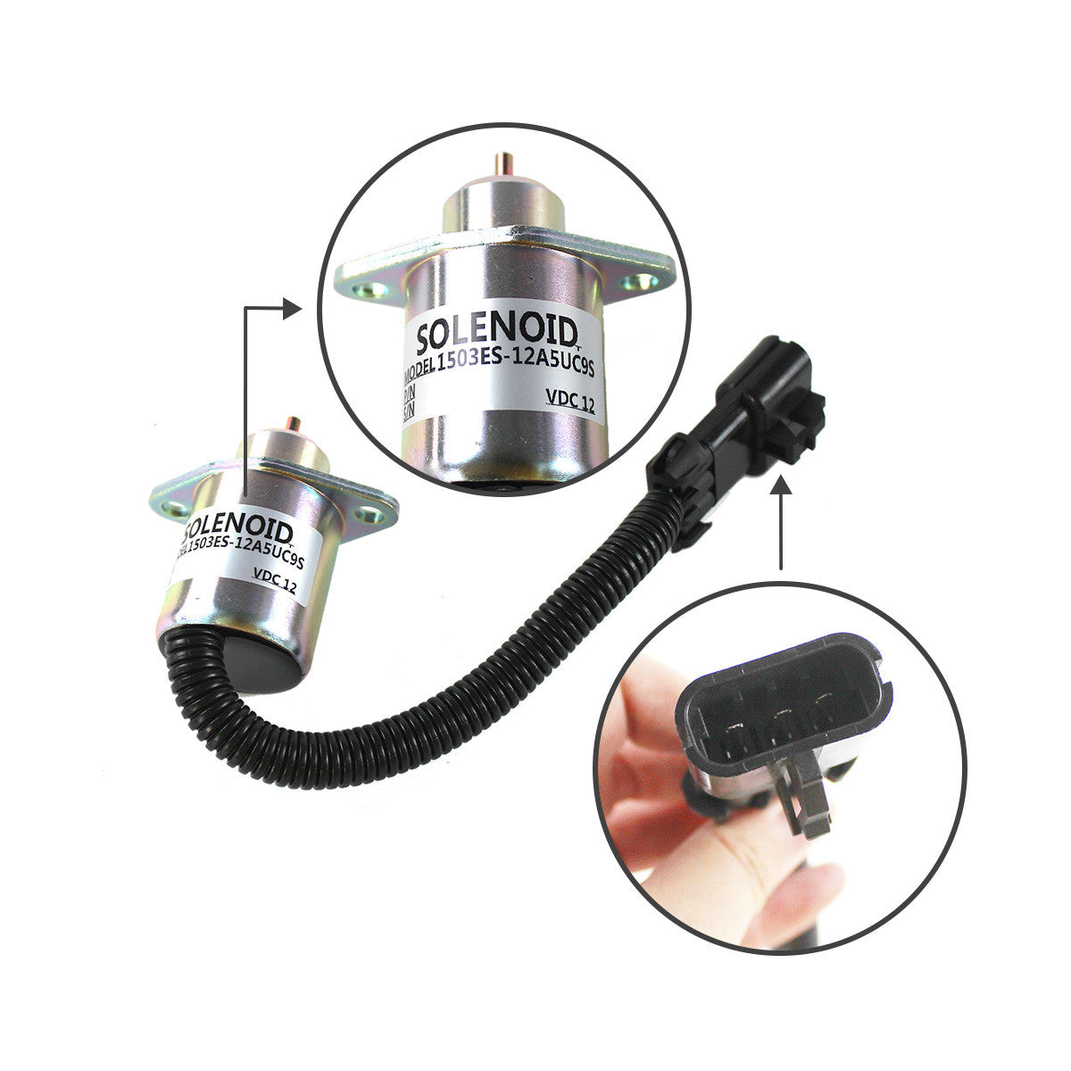 1503ES-12A5UC9S SA-4561-T 12V Fuel Shutdown Solenoid for Kubota CT4.91-V1505