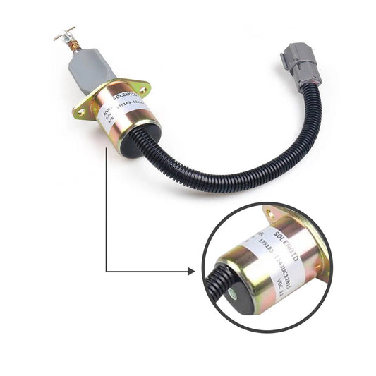 Fuel Solenoid 129953-77811 1751ES-12A3UC12B1S SA-4673-S for Hyundai R55-7 R60-5 Volvo EC55 ECR88 Yanmar Vio55 Vio75 Engine 4TNV94 4TNE94L 4TNV98