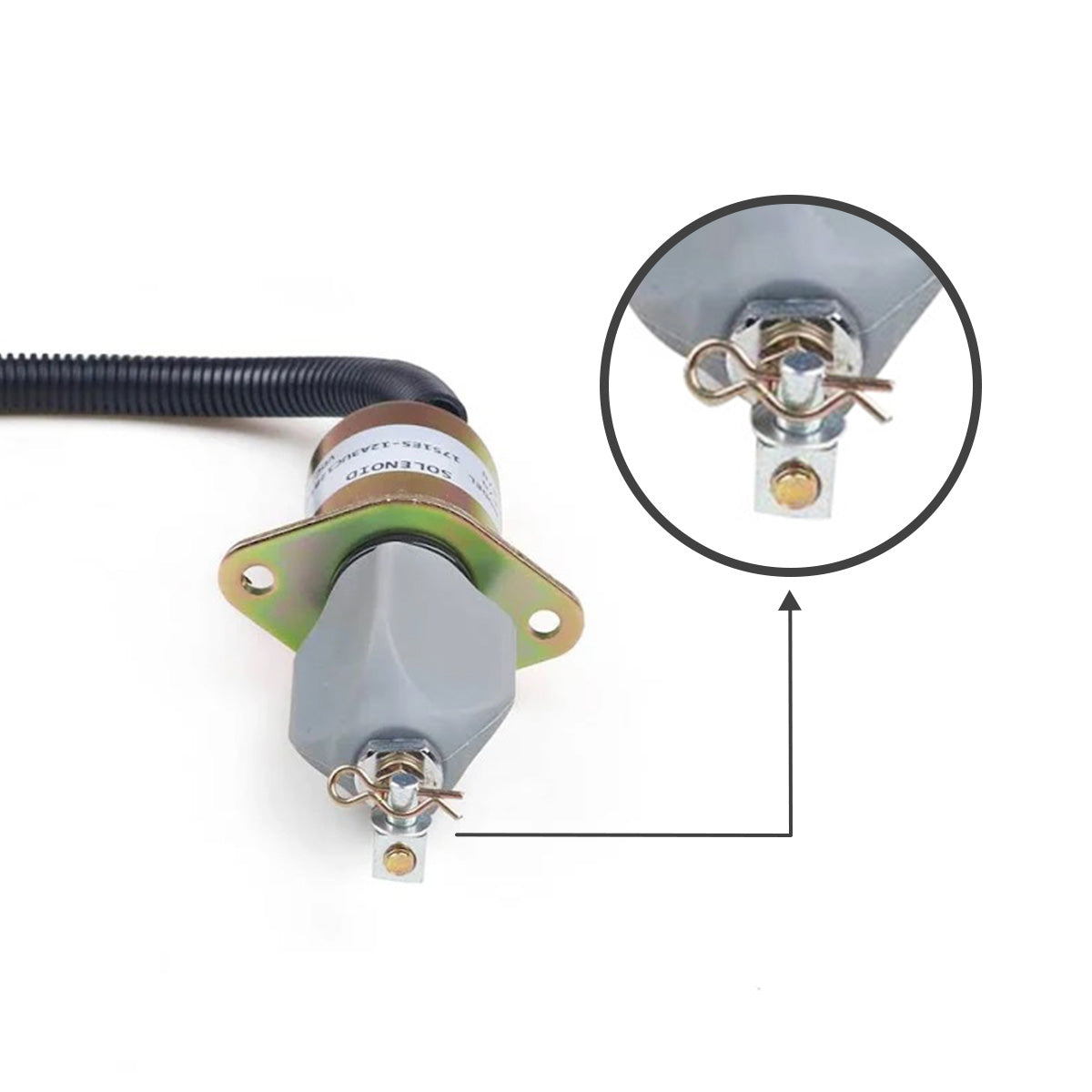 Fuel Solenoid 129953-77811 1751ES-12A3UC12B1S SA-4673-S for Hyundai R55-7 R60-5 Volvo EC55 ECR88 Yanmar Vio55 Vio75 Engine 4TNV94 4TNE94L 4TNV98