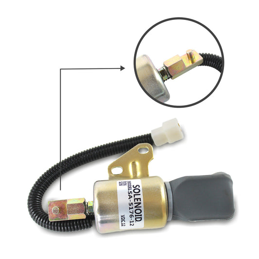 Fuel Shutoff Solenoid SA-5176-12 1756ES-12SUC5B1S5 for Kubota Engine D722 D902 Z482