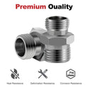 2Pcs M14 to M16 Carbon Stee Fittings Adapters for Mini Excavator Hydraulic Hose Pipe Thread Connector Compatible with AGT、FF Industries、VICSEC、Miva、Machpro、TPM