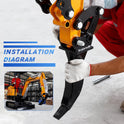 Mini Excavator Accessories Ripper, Single Hook Backhoe, Span: 3.54in,Hole Diameter: 0.98in,Center Wheelbase: 3.46in, Suitable for Mini Excavators for 1 to 1.5 Tons