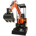 Mini Excavator with 13.8HP Kubota Diesel Engine, 1.1 Ton Mini Crawler Excavator Machine with 2698lbf Digging Force, Mini Digger for Construction Farm Garden with Adjustable Seat