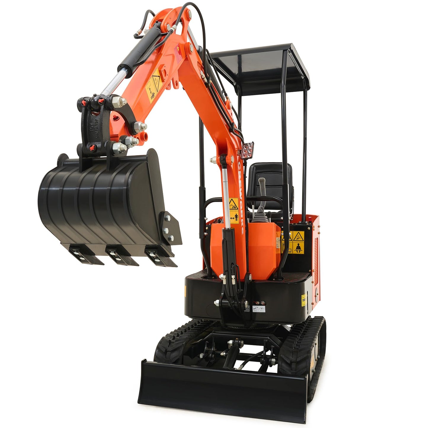 Mini Excavator with 13.8HP Kubota Diesel Engine, 1.1 Ton Mini Crawler Excavator Machine with 2698lbf Digging Force, Mini Digger for Construction Farm Garden with Adjustable Seat