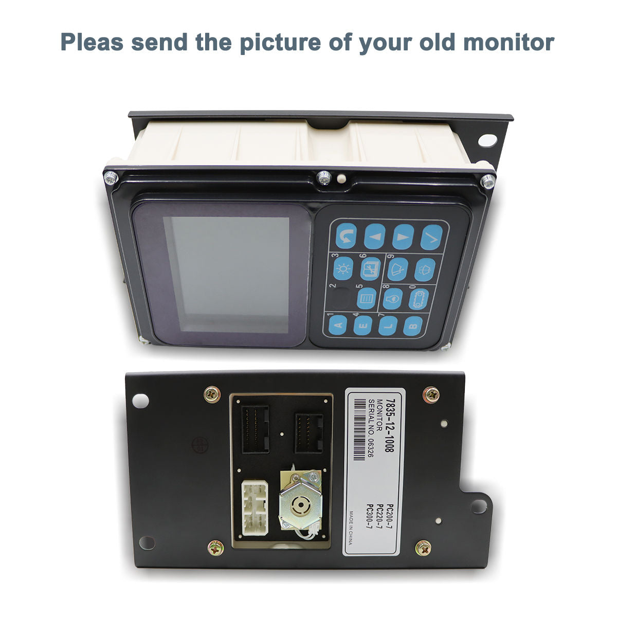 7835-12-1008 Monitor Display Panel for Komatsu PC200-7  PC220-7 PC270-7
