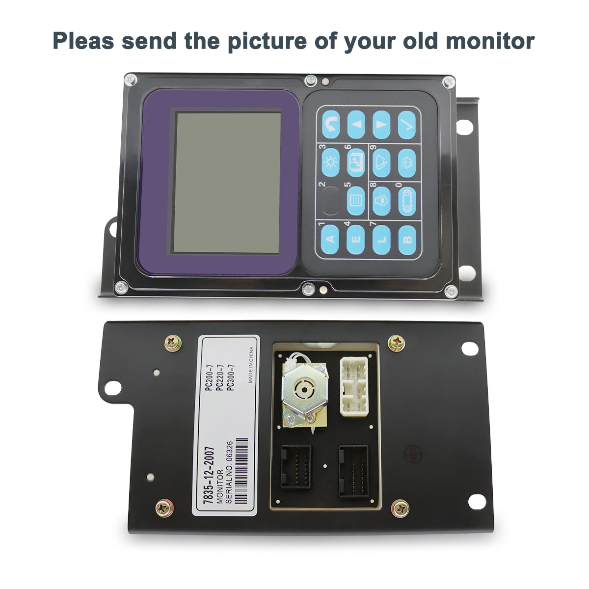 7835-12-2007 7835-12-2008 Gauge Cluster Monitor for Komatsu PC400-7 PC400LC-7