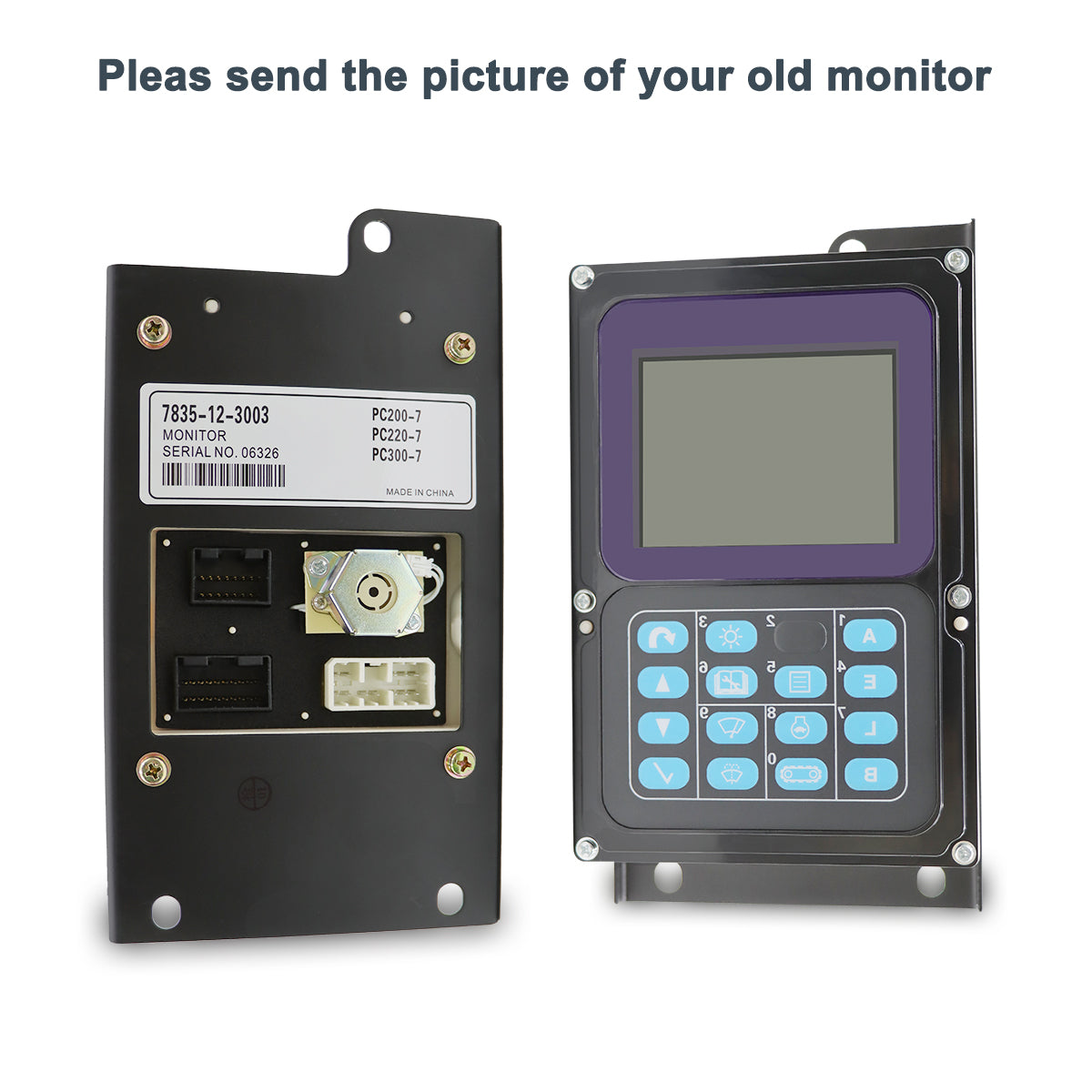 7835-12-3003 Monitor Display Panel for Komatsu Excavator PC360-7