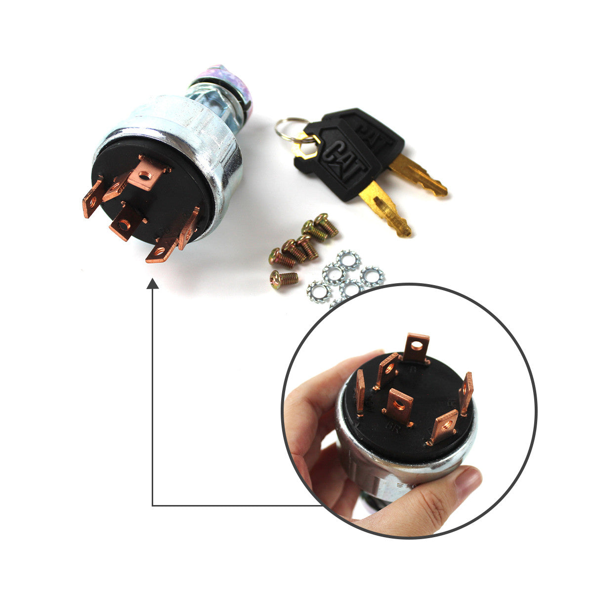 7Y-3918 Ignition Switch with 6 Pins for Cat E320B E330B E220B Excavator