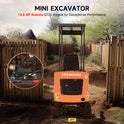 Mini Excavator with 13.8HP Kubota Diesel Engine, 1.1 Ton Mini Crawler Excavator Machine with 2698lbf Digging Force, Mini Digger for Construction Farm Garden with Adjustable Seat