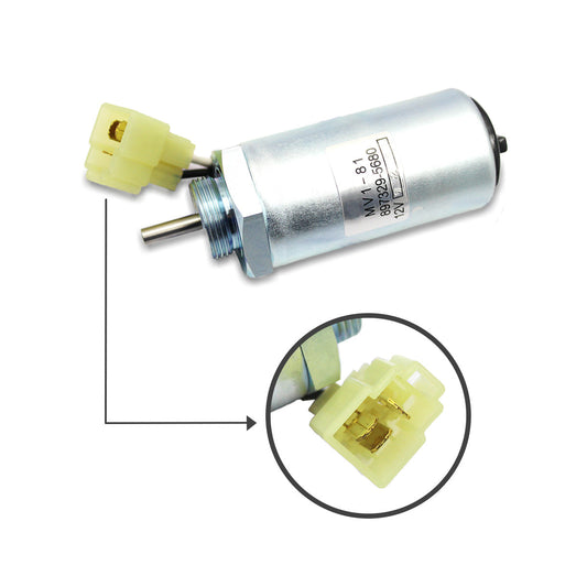 897329-5680 MV1-18 12V Fuel Shutoff Solenoid for Hitachi EX50U Isuzu 4LE1