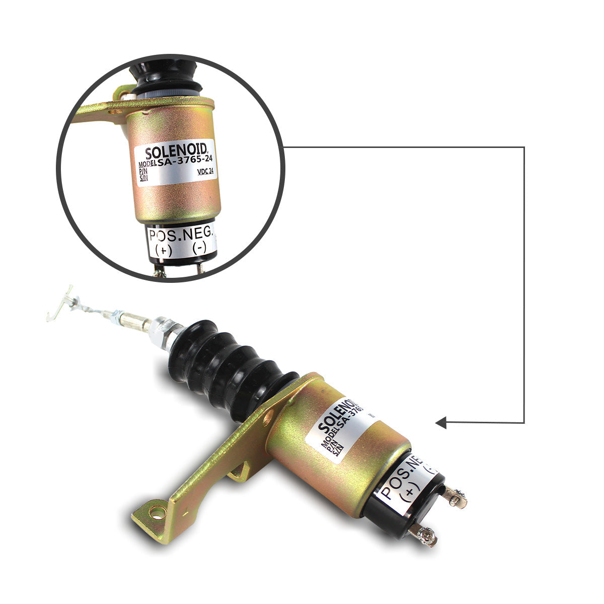 RSV1751 SA-3765-24 24V Fuel Shutdown Solenoid Valve for Cummins Engine